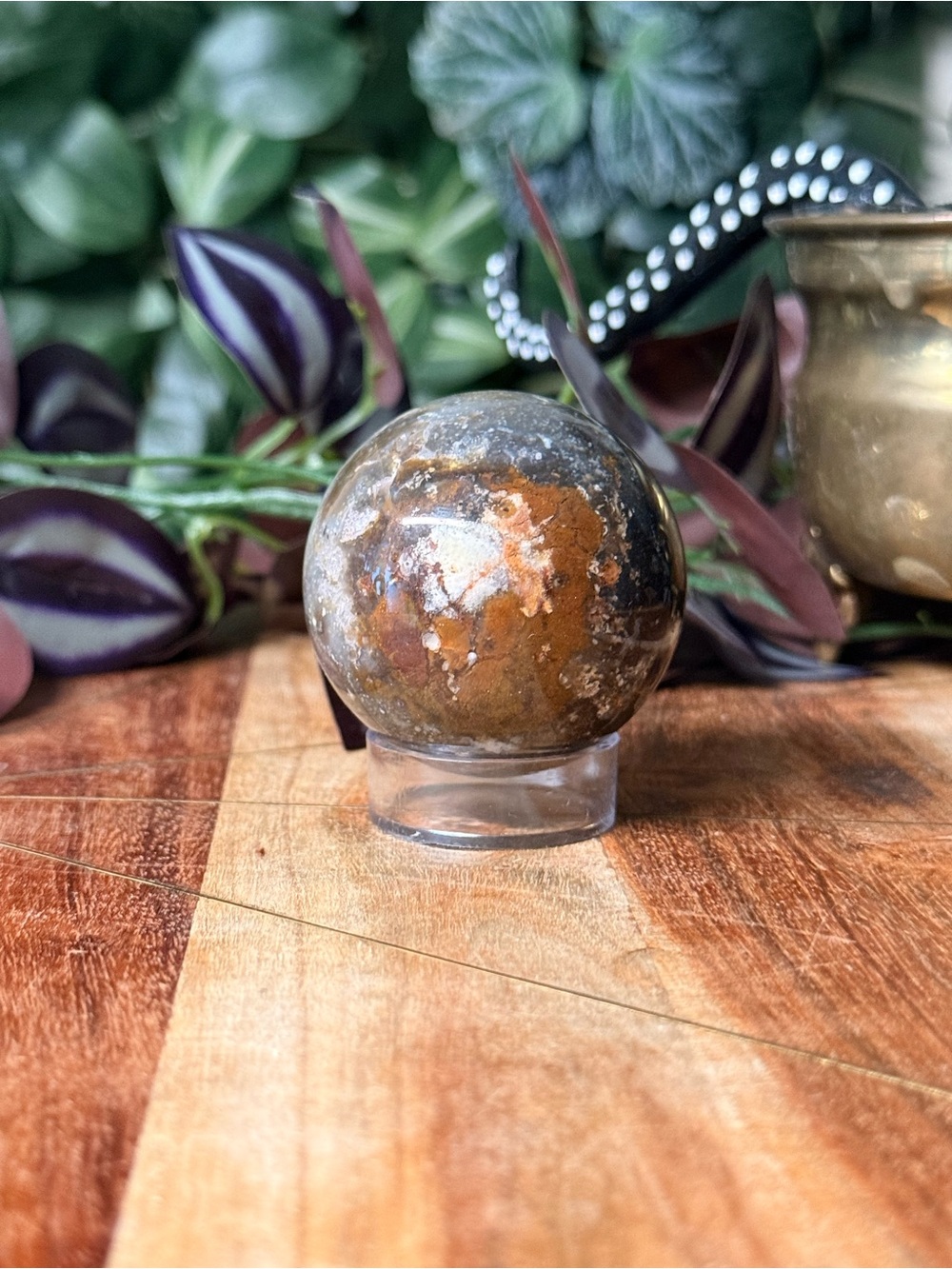 Starry sky agate sphere